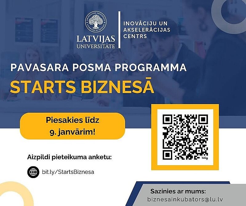 Sākas pieteikšanās programmas "STARTS BIZNESĀ" pavasara posmā